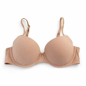 Victoria Secret Lined Demi 36B Bra Nude Adjustable Strap EUC